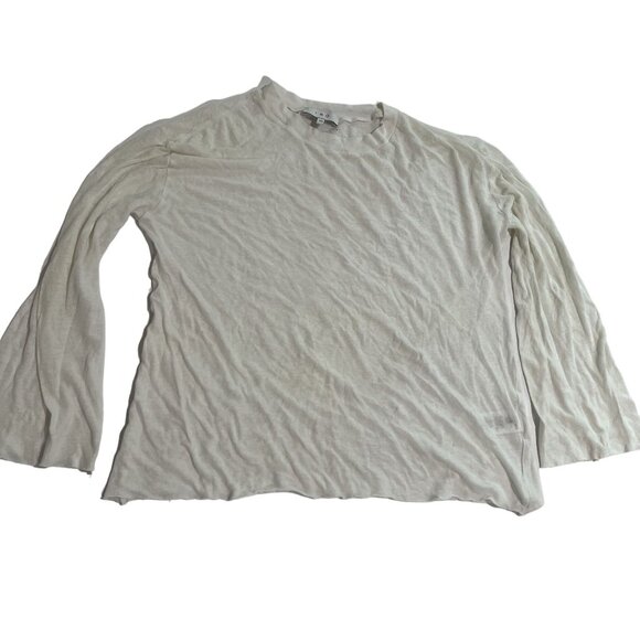IRO Long Sleeve Raw Edge Shirt in White - Picture 1 of 3